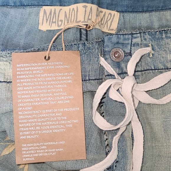 New Magnolia Pearl OKeefe Jeans Floral Embroidered Denim Jean Indigo Pant 210 os - Picture 10 of 16